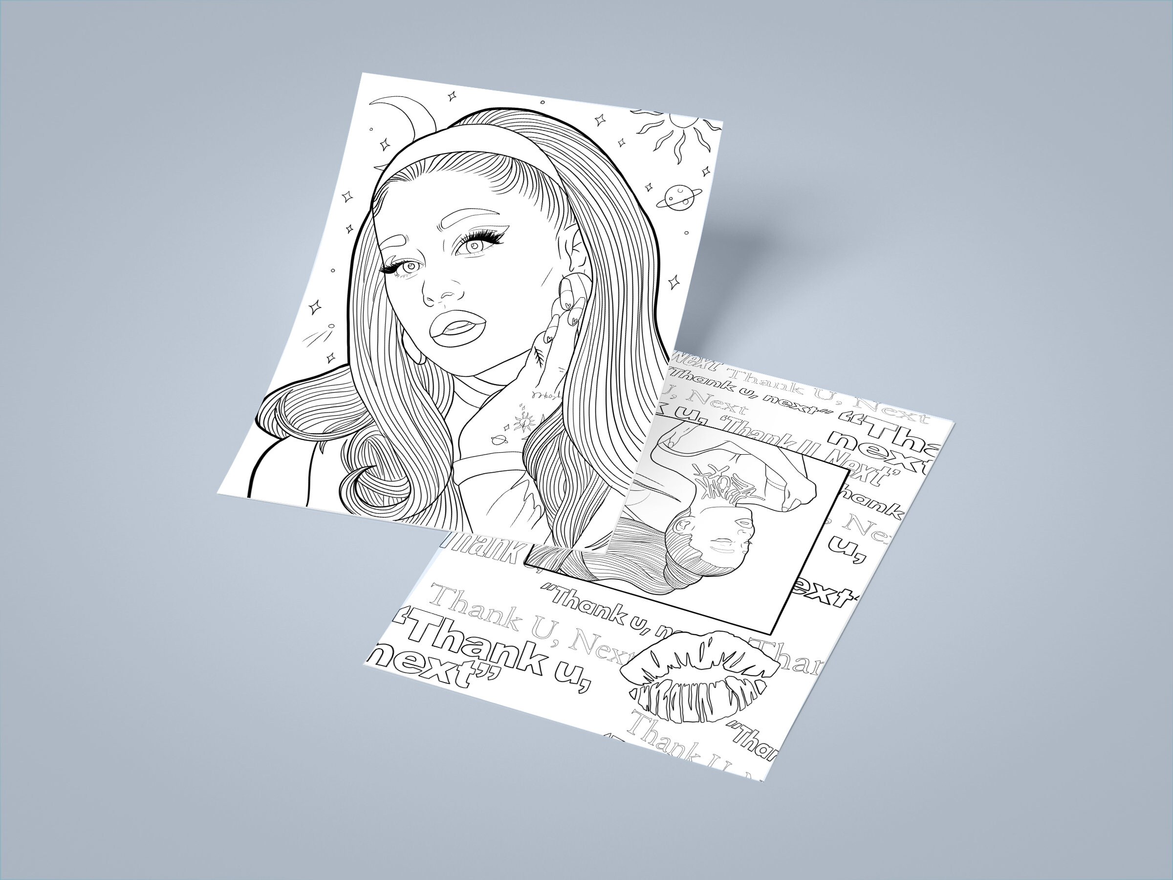 ariana grande printable coloring sheet bundle etsy