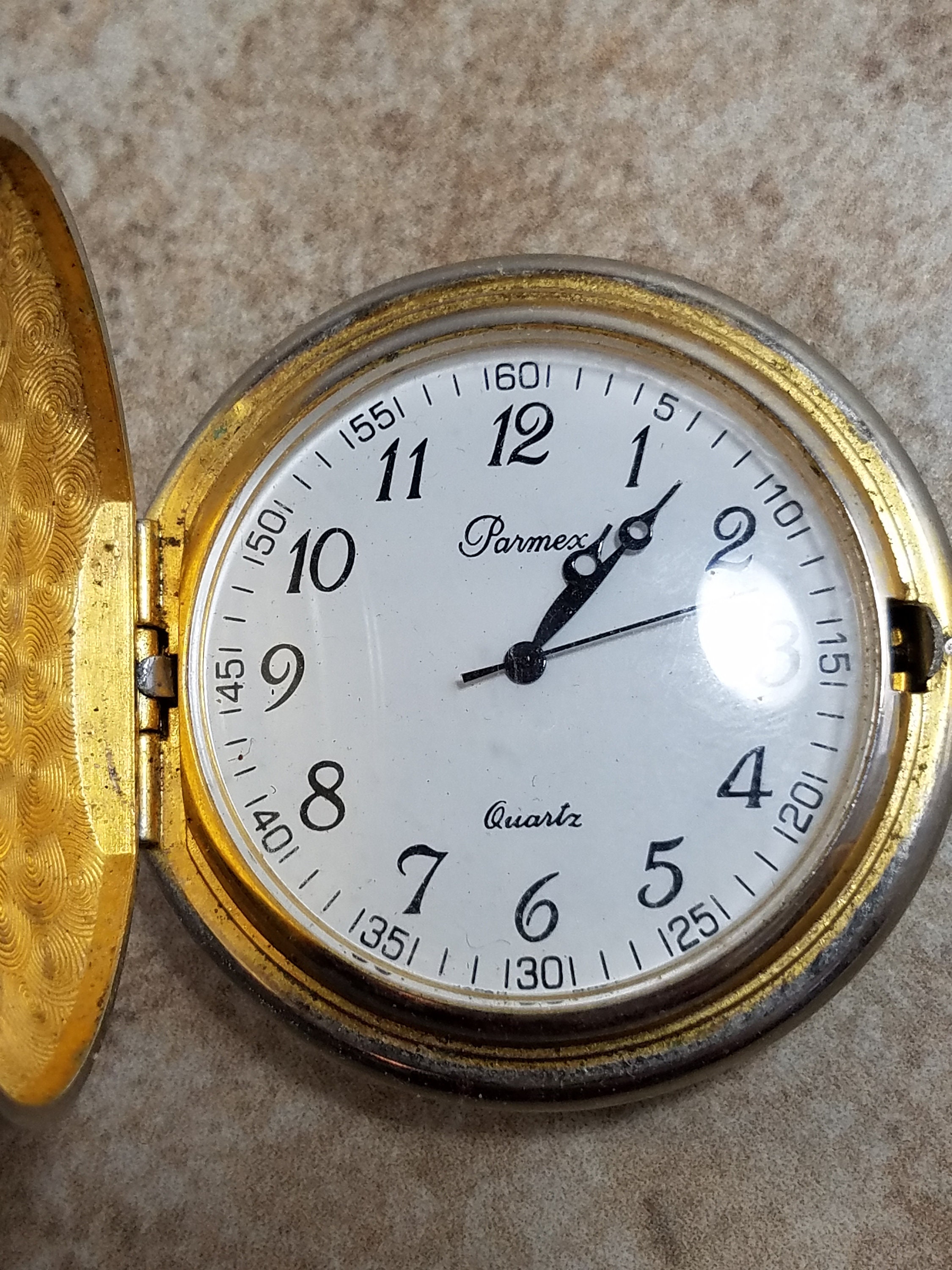 Parmex quartz pocket clearance watch