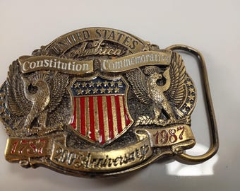 USA Bicentennial Constitution Commemorative Belt Buckle (VBM0872)