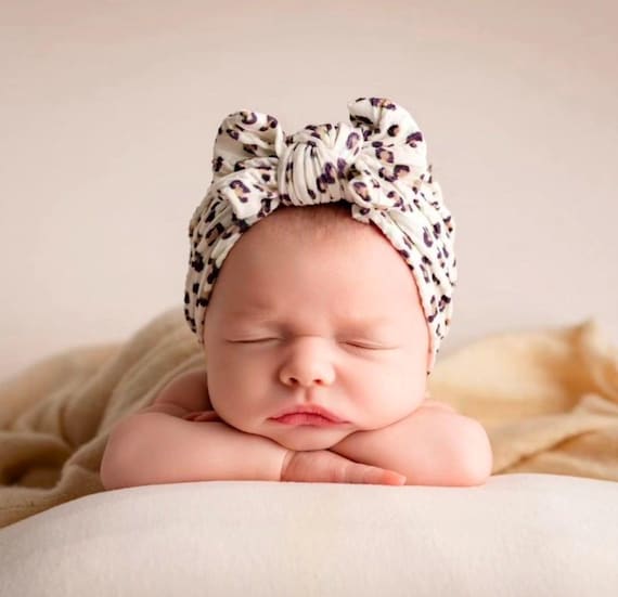 Leopard print bow headband | Newborn Toddler | Soft and stretchy | Baby shower gift | Baby girl hair bow