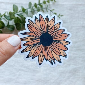 Sonnenblume Vinyl Aufkleber l Wasserflasche Aufkleber l Blumen l Floral Aufkleber