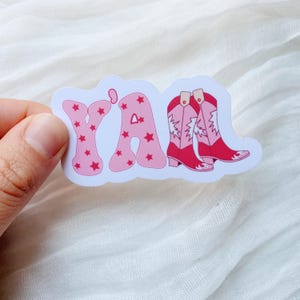 Pink YALL Cowgirl Boots Vinyl Sticker l Western l Cowgirl
