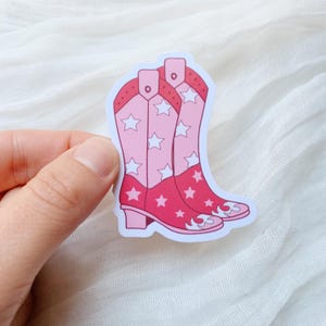 Pink Cowgirl Boots Vinyl Sticker l Western l Cowgirl boots l Country Girl