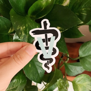 Veterinary Symbol Waterproof Sticker l Veterinary Medicine l Veterinary Technician l Animal Health