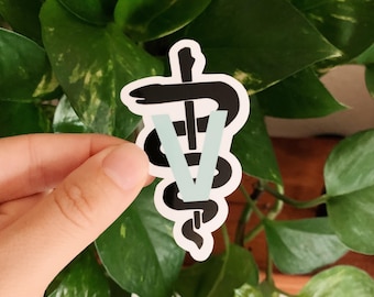 Veterinary Symbol Waterproof Sticker l Veterinary Medicine l Veterinary Technician l Animal Health