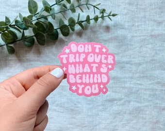 Pink Positivity Sticker, Mental Health Quote, Waterproof Vinyl
