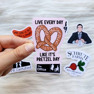 Pretzel Day Waterproof Sticker l The Office l TV Show l Laptop Sticker l Michael Scott l Gift