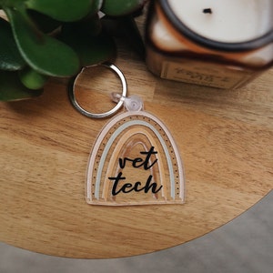 Vet Tech Rainbow Acrylic Keychain
