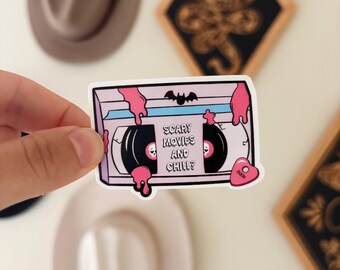Scary Movies and Chill Waterproof Sticker, Halloween