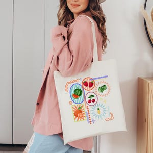 Colorful Cotton Canvas Tote Bag - Eco-Friendly Shopping Bag, Grocery Tote, Beach Bag, Gift Bag, Reusable Tote