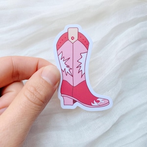 Pink Cowgirl Boot Vinyl Sticker l Western l Country