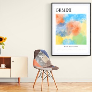 Gemini Zodiac Aura Print | Astrology Art | Trendy Print | Spiritual Wall Art | Gemini Zodiac Sign Art | Digital Download