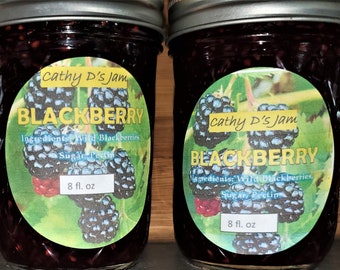 Lot of 2 8oz. jars Homemade Blackberry jam