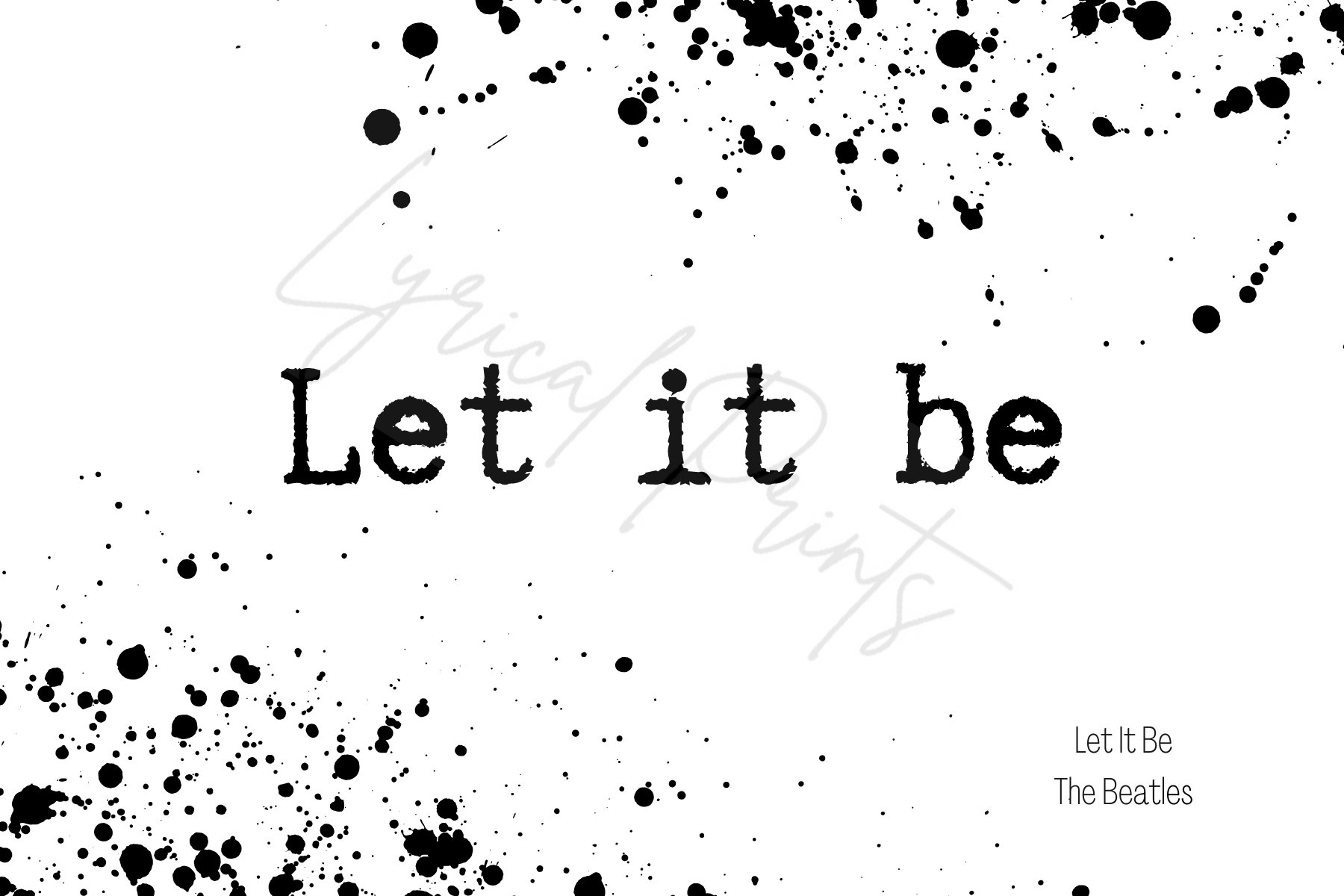Let It Be lyric print The Beatles 4x6 Wall Art | Etsy