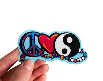 Kandi Bracelet Sticker / Rave Sticker / Kandi Bumper Sticker / Peace Love Unity Respect