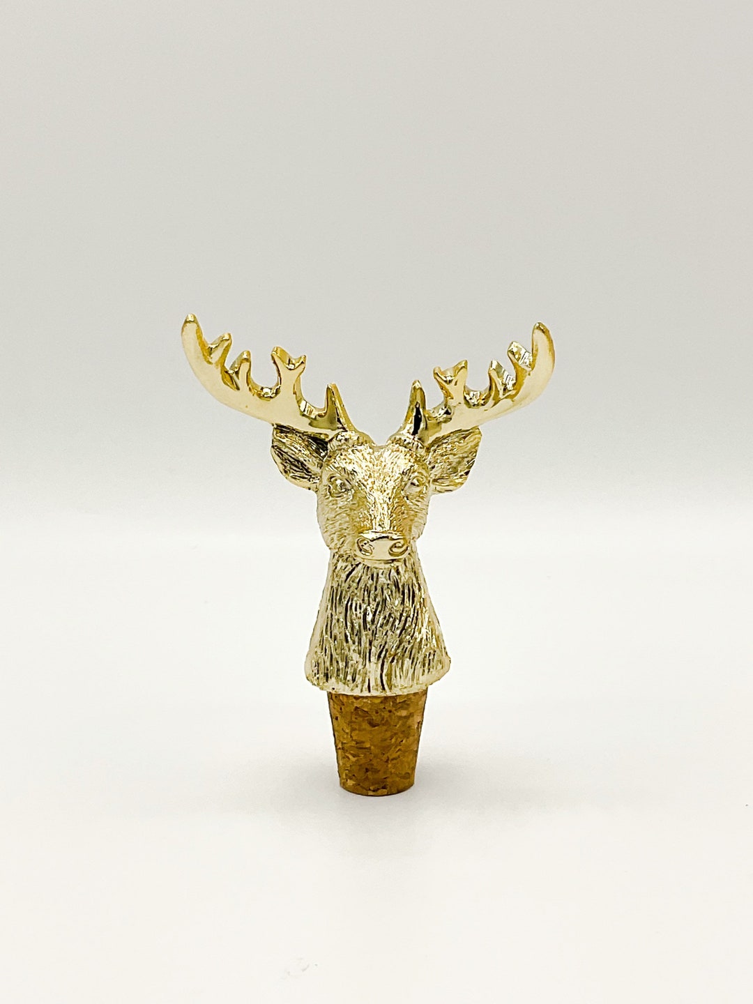 Wine Bottle Stopper Gold Deer Cork Stopper Bottle Stopper Etsy