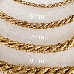Cord gold metallic | Rope decoration | Crafts | Cotton cord I Cord for table decorations, flower arranging, jewelry making