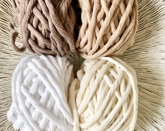 Chunky wool 5 mm cotton recycled and certified cord