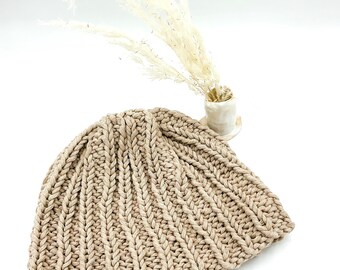 Beautiful knitted hat winter hat made of recycled cotton wool hat winter hat gift