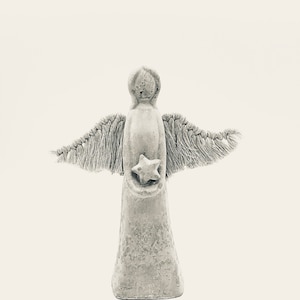 Large concrete angel gray with large wings Christmas angel I gift | lucky angel | Trench angel