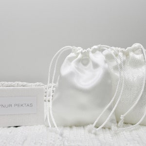 Satin bag Wedding satin bag with shiny cord or crocodile look