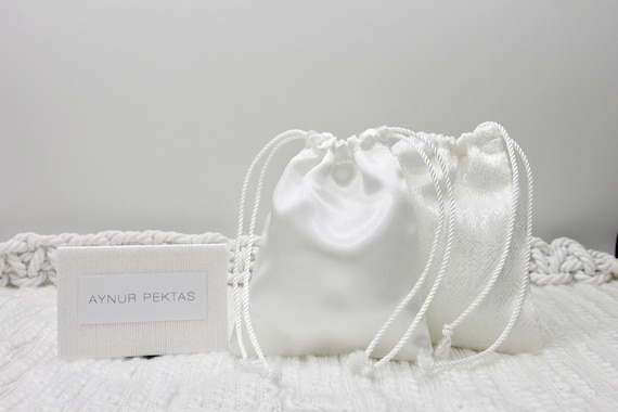 Satinbeutel Satinsäckchen Hochzeit mit Kordel glänzend oder Kroko Optik
