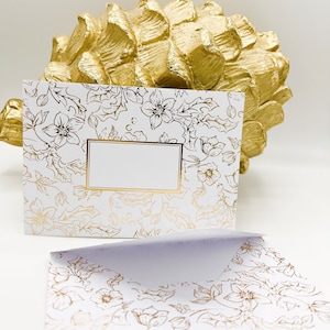 Envelope gold flowers metallic