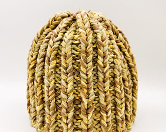 Beautiful knitted hat winter hat made from recycled cotton wool hat winter hat gift