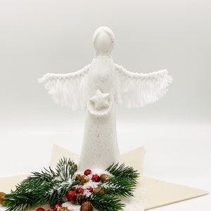 Large angel made of real concrete approx. 23 cm | Guardian angel white | lucky angel | Gift | simple