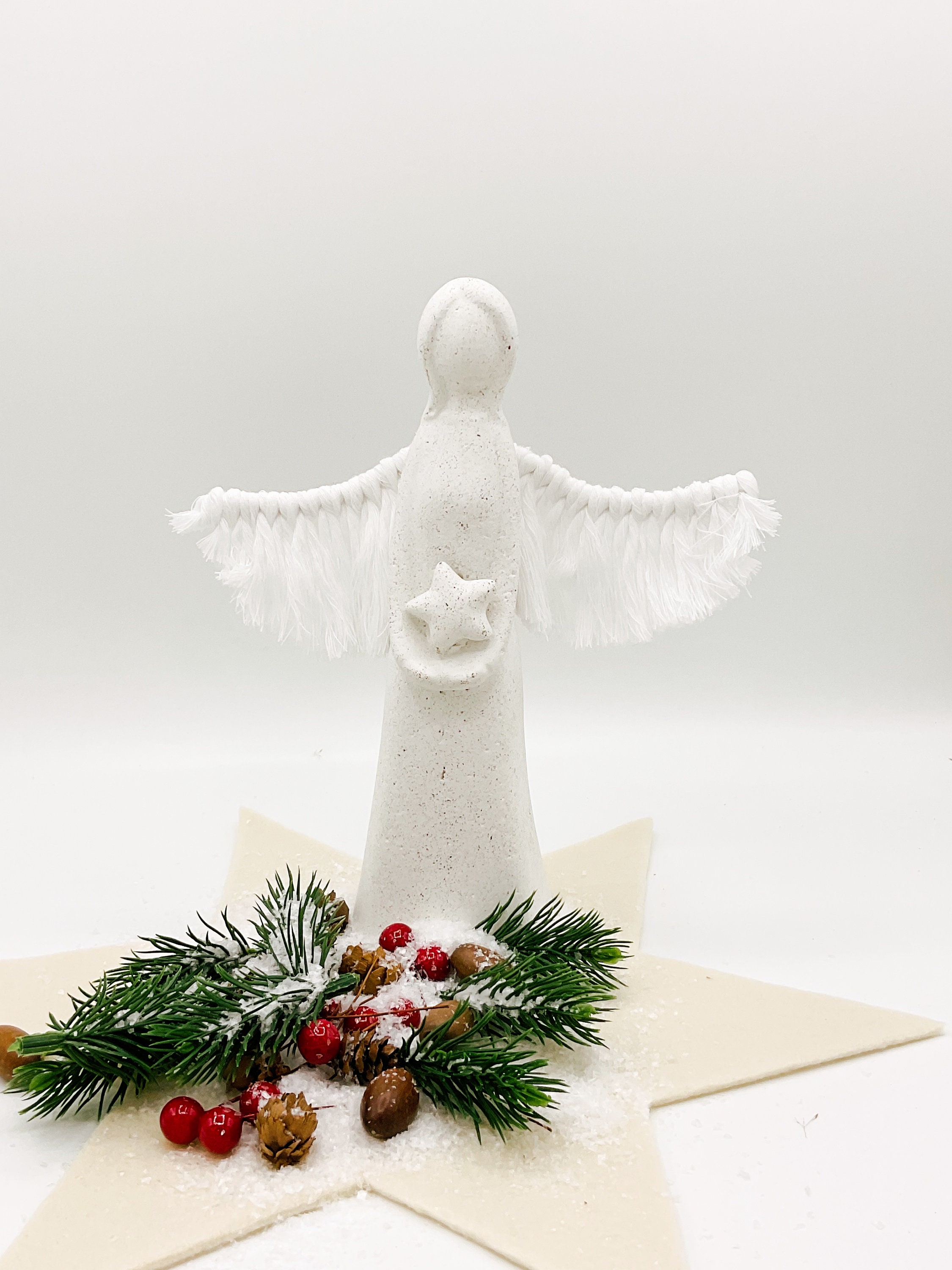 Grote engel van echt beton ca. 23 cm | Beschermengel wit | geluksengel |  Cadeau | eenvoudig - Etsy België, image size:2250x3000