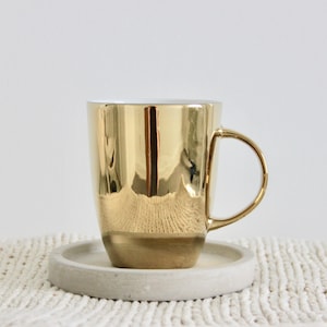 Large cup gold coffee cup tea cup metallic I gift mug wedding girlfriend work colleague porcelain mug pot I 250ml or 400ml