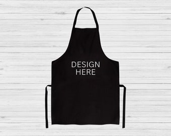 Black Apron Mockup - Kitchen Chef and Barista Apron Photo - High-Quality Digital PNG Image