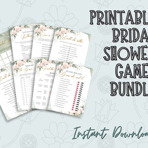 Printable Bridal Shower Games Bundle