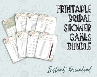 Printable Bridal Shower Games Bundle
