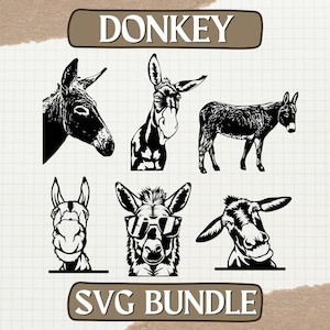 Esel SVG Bundle - 6 Peaking Esel SVG geschnitten Dateien für Cricut