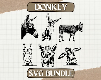 Donkey SVG Bundle - 6 Peaking Donkey Svg Cut Files For Cricut