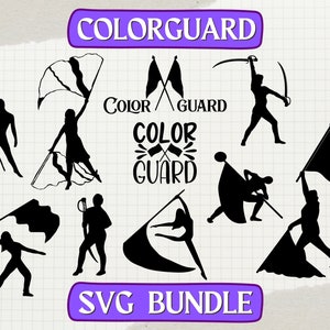 Colorguard SVG Bundle - Color Guard PNG Digital download File - Cricut