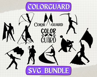 Colorguard SVG Bundle - Color Guard PNG Digital download File - Cricut