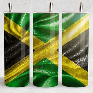 Jamaican Flag Tumbler Wrap Design - 20oz Skinny Tumbler Jamaica Sublimation Design - Digital Download PNG