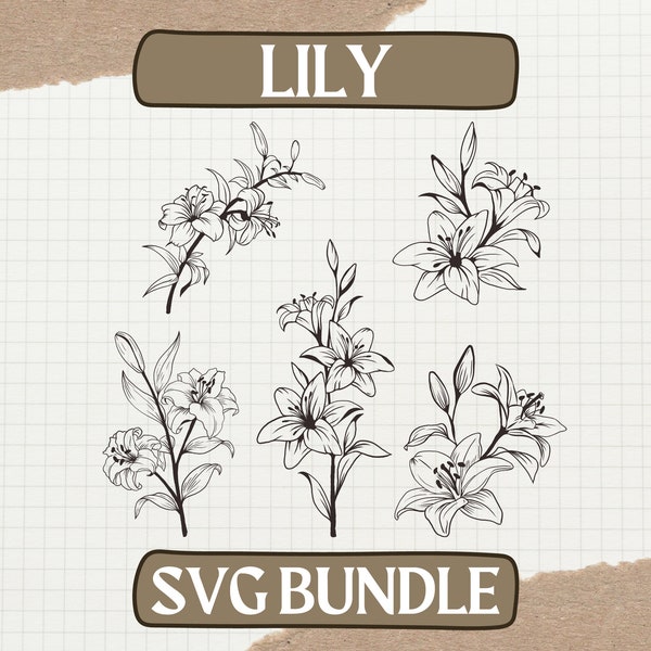 Lily SVG Bundle - Floral Design Elements for Cricut, Silhouette, and Crafts