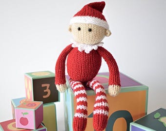 Weihnachtself Strickmuster, Weihnachtsdeko (digitaler Download)