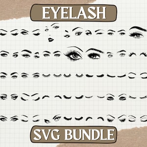 Bundle SVG de cils - Parfait pour Cricut, Collection de cils Silhouette