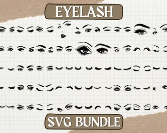 Paquete de diseños SVG para pestañas: 45 diseños glamurosos (Cricut, Silhouette)