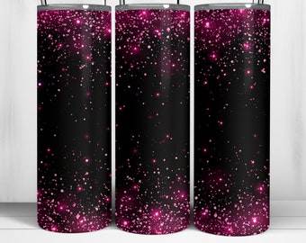 Pink Glitter Ombre Tumbler Wrap – 20oz Skinny Tumbler Sublimation (Digital Download)