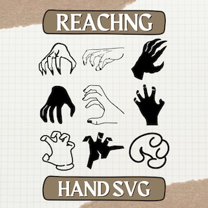 Reaching Hands Art PNG SVG Bundle - Claw Hand Silhouette