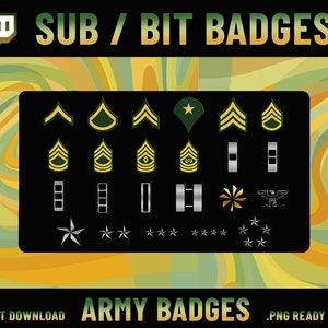Insignes de sous-marin militaire, Insignes de grade militaire de l&#39;armée, Insignes de grade militaire de haute qualité, Disposition Twitch, Insignes de sous-marin Twitch, Émoticônes Twitch, Badge Bit