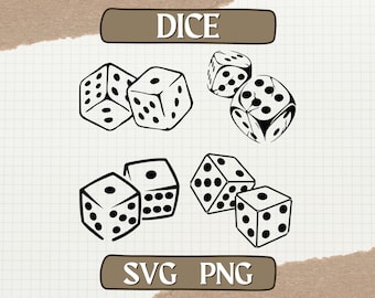 Dice SVG Bundle - Dice Cut File PNG Clipart Silhouette Circut