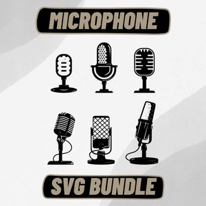 Microphone SVG Bundle - Vintage Retro Microphone