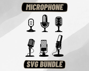 Microphone SVG Bundle - Vintage Retro Microphone
