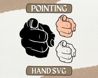 Zeigende Hand Art SVG Bundle - zeigender Finger geschnitten Silhouette Clipart